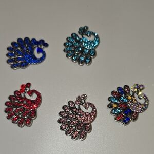 Colorful Peacock Button Set